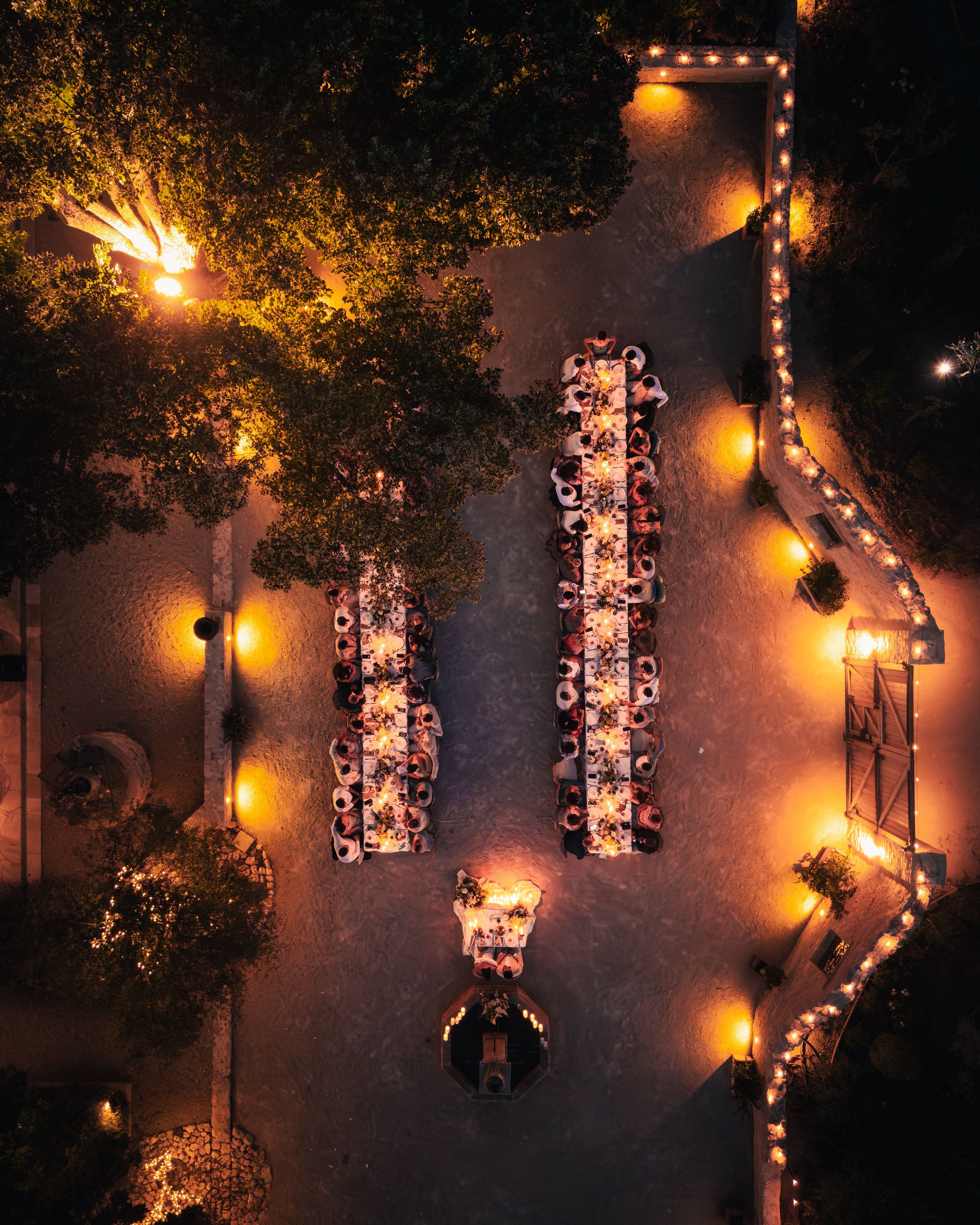 Vue aérienne — dîner aux lanternes